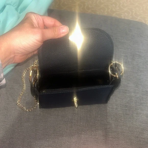 Vera Pelle Navy Little Bee” Bag in Genuine Leather Made in Italy NWOT - Picture 4 of 8